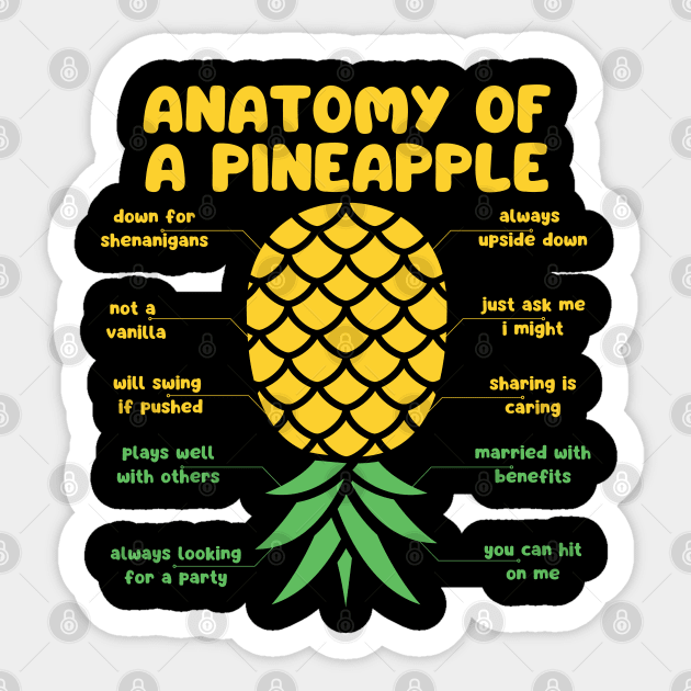 anatomy of a pineapple Sticker by Myartstor 